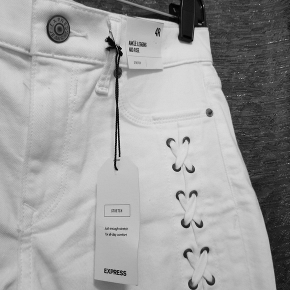 Express Denim - NEW - EXPRESS White laced up denim jeans